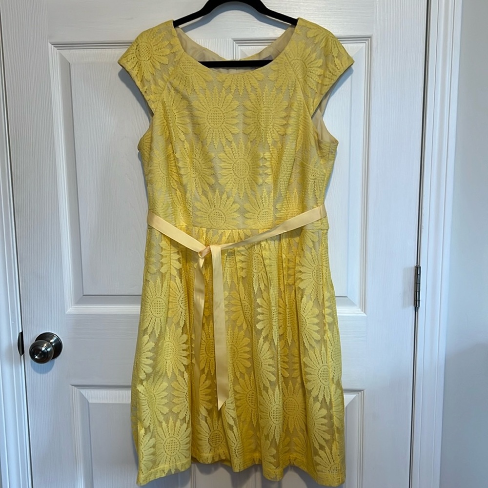 Yellow lace dress